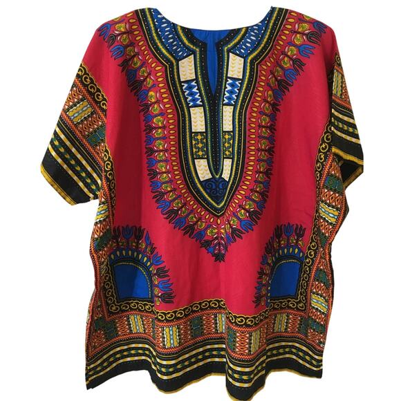 NWT Advance Apparels Plus Size 100% Cotton Made in India, Dashiki Dress, Pockets - Picture 2 of 7